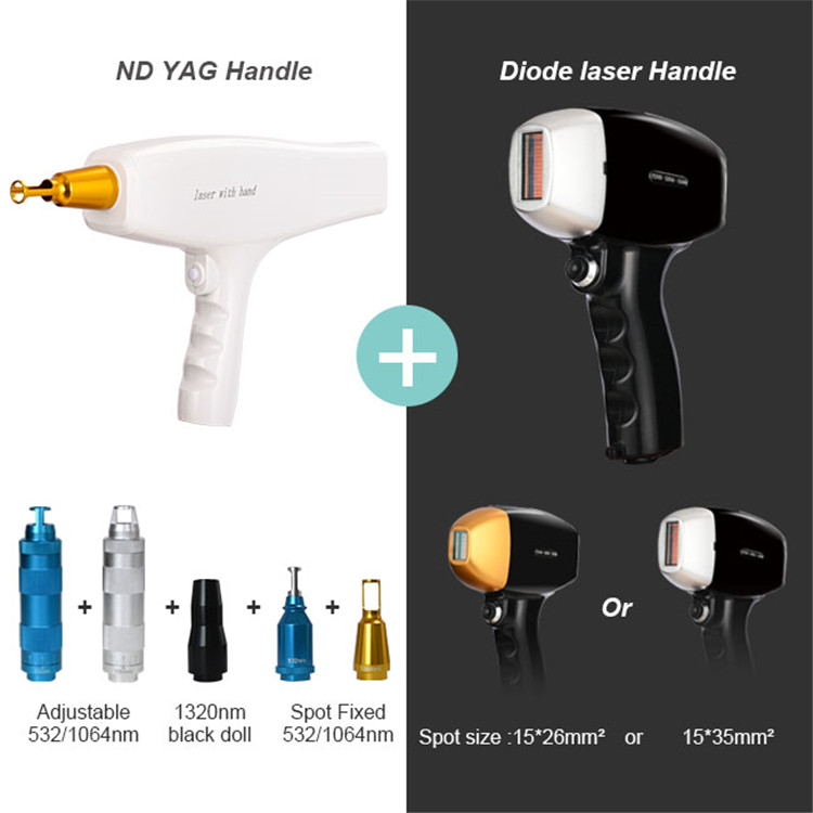 2 In 1 KM Titanium Diode Laser+ND YAG Laser for Hair and Tattoo Removal Machine