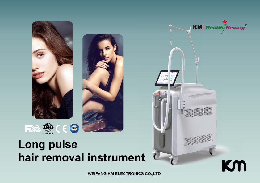 Weifang KM Newest Alexandrite Laser Hair Removal long pulse 1064nm Nd Yag 755nm Alexandrite Alex Laser Hair Removal Machine