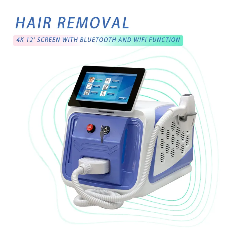 Weifang KM portable 3 wave 755 808 1064nm 1200w diode laser hair removal machine