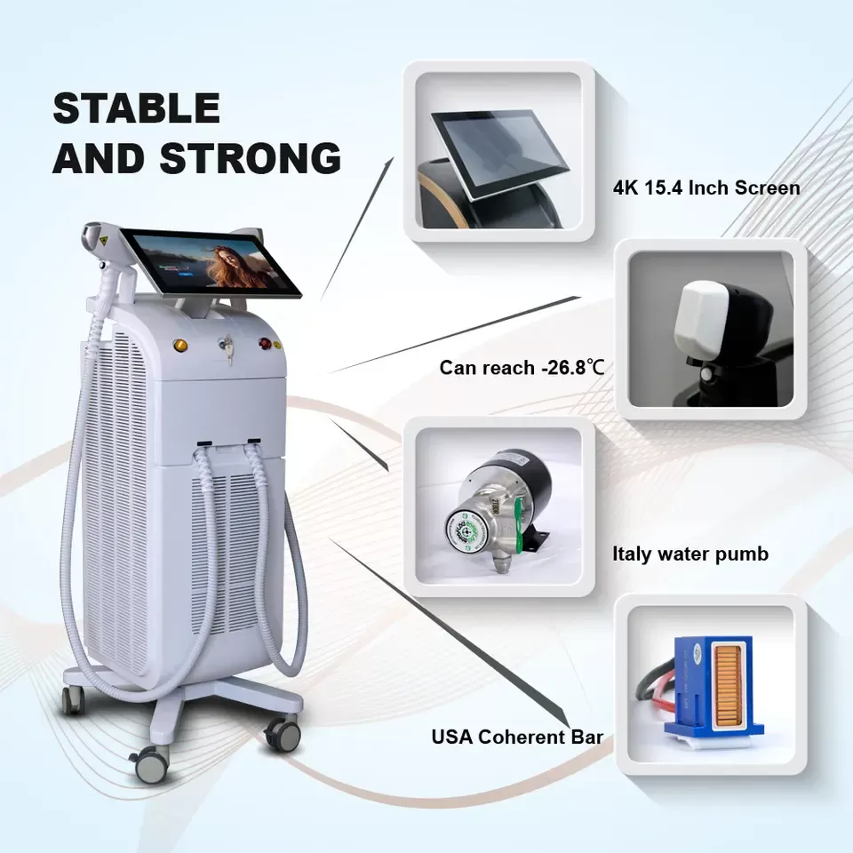 Weifang KM  Newest Ice Platinum Titanium 1600W 1800W 2000W Diode Laser 808 Diode Laser Hair Removal Machine Price