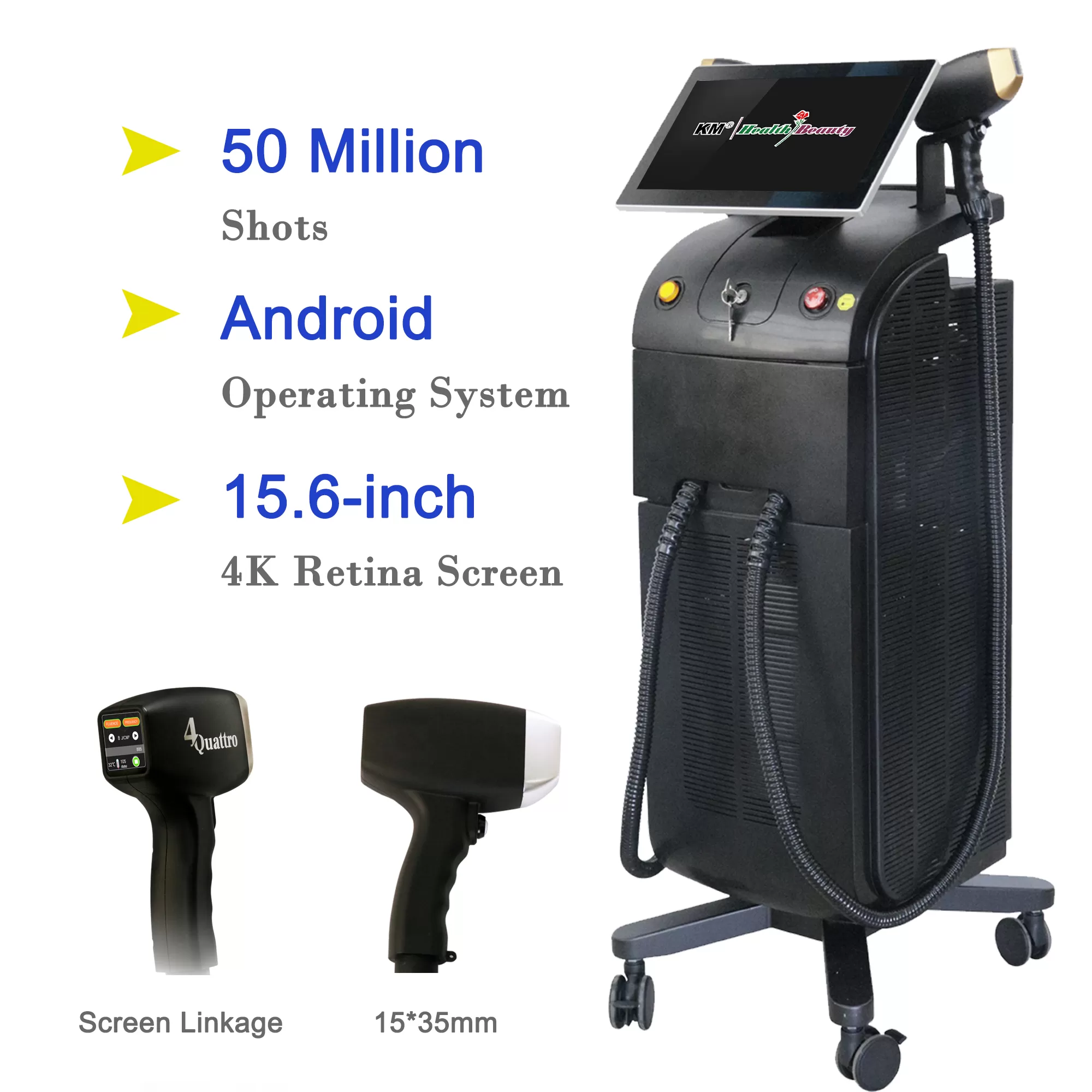 Weifang KM  Newest Ice Platinum Titanium 1600W 1800W 2000W Diode Laser 808 Diode Laser Hair Removal Machine Price