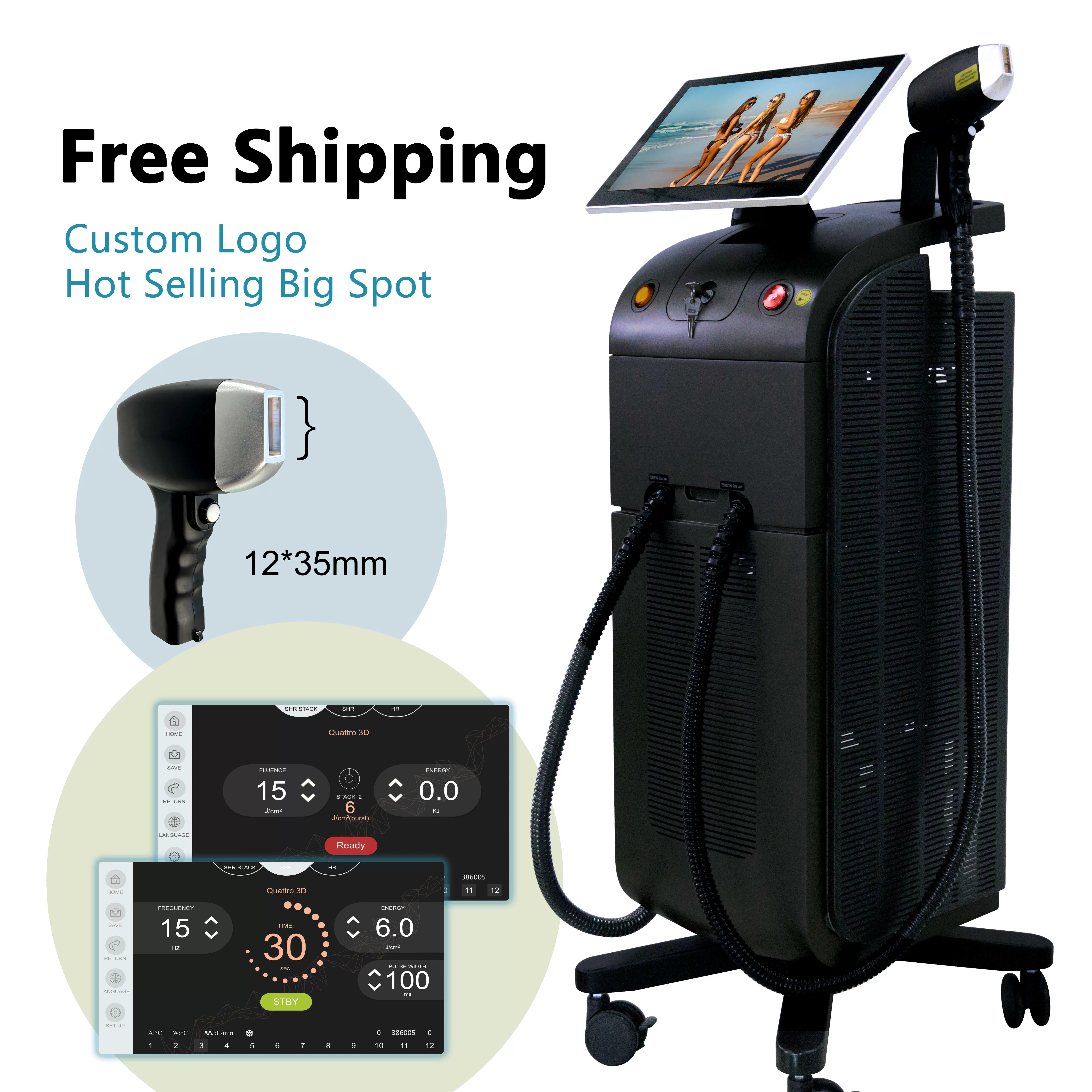 Weifang KM  Newest Ice Platinum Titanium 1600W 1800W 2000W Diode Laser 808 Diode Laser Hair Removal Machine Price