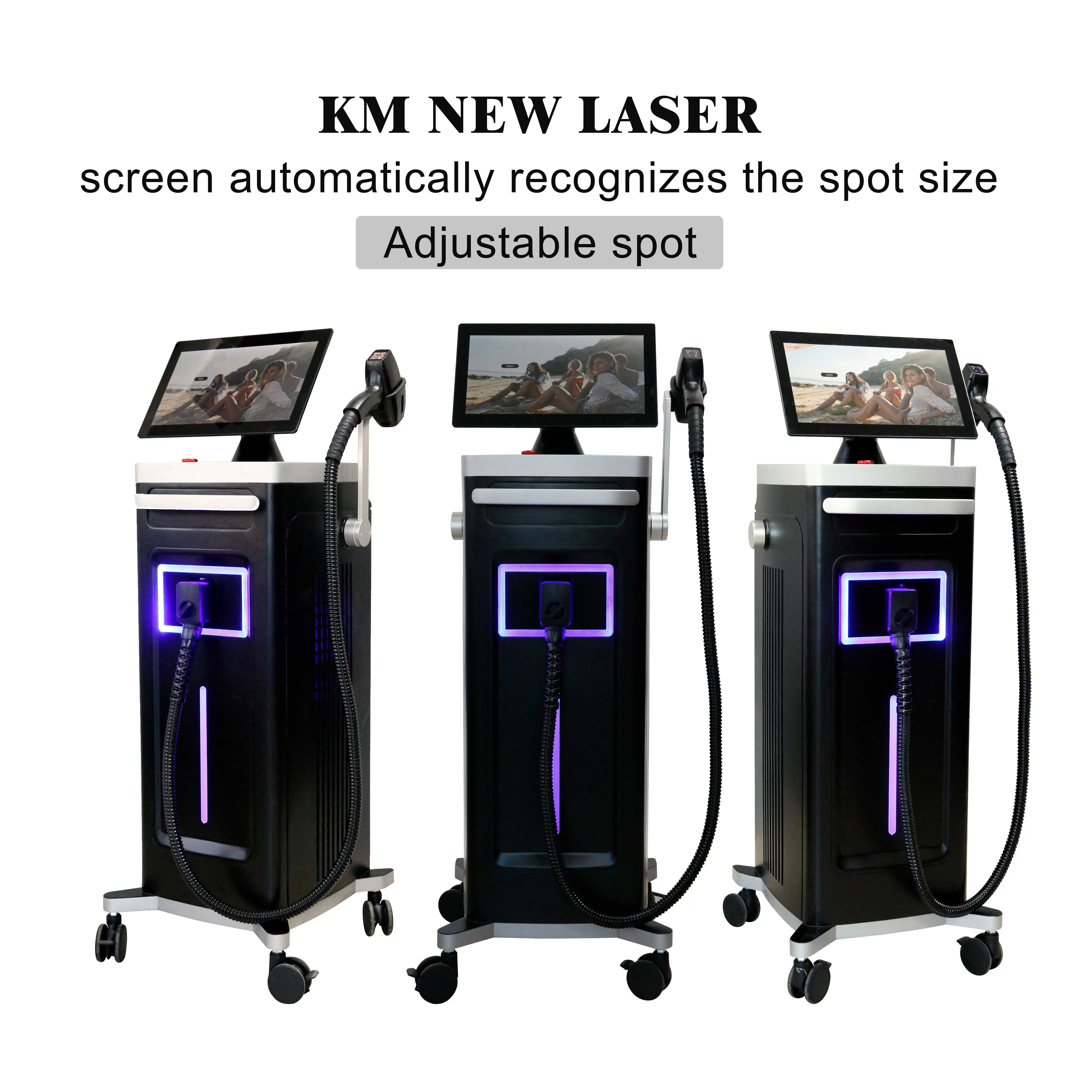 Weifang KM new updated 2400W 4 wave 755 808 1064 940nm diode laser hair removal